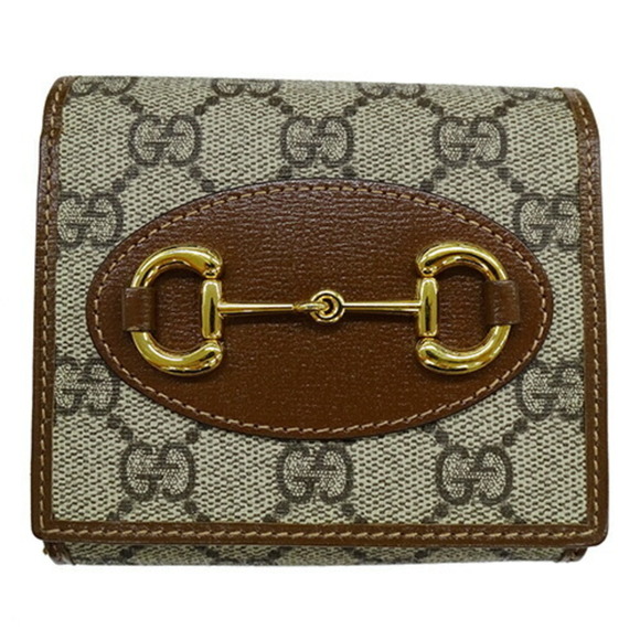 GUCCI Wallet Horsebit GG Supreme Canvas Brown 621891 - Picture 2 of 12